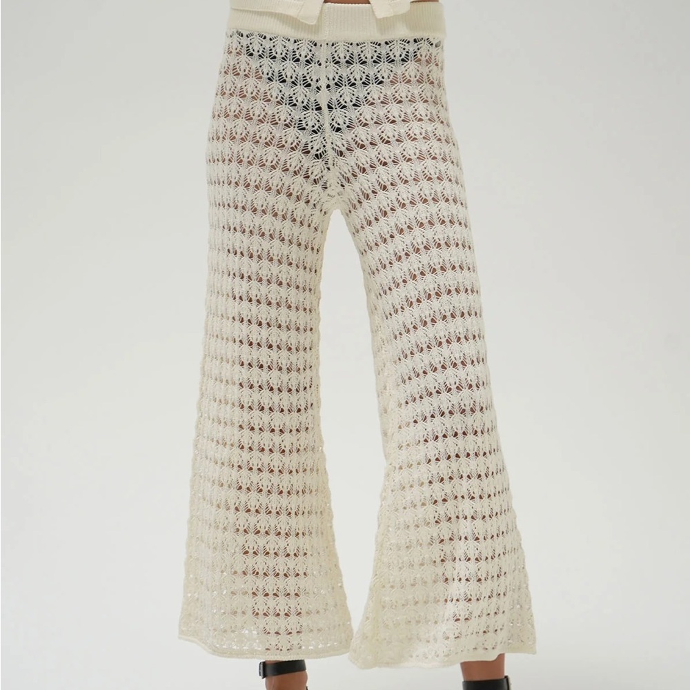 LNA Crochet Wide-Leg Pants